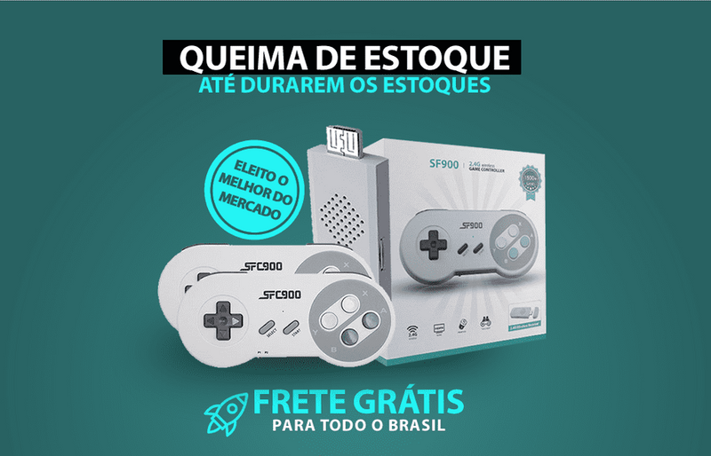 Video Game Retrô com 02 Controles Sem Fio