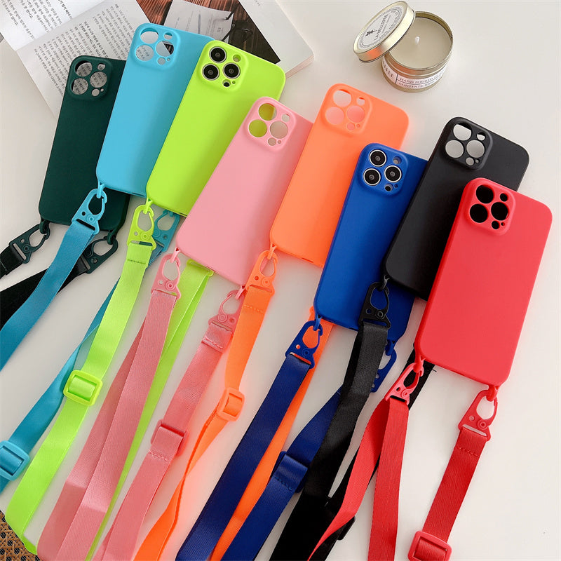 Capa Silicone para Iphone com Cordão Tiracolo