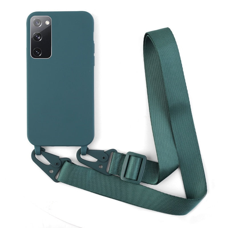 Capa Silicone para Samsung ( Linha S ) com Cordão Tiracolo