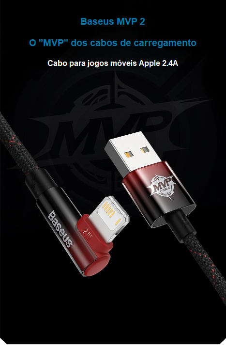 Cabo USB Baseus com cotovelo para Iphone