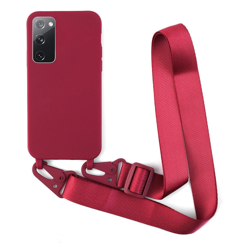 Capa Silicone para Samsung ( Linha S ) com Cordão Tiracolo