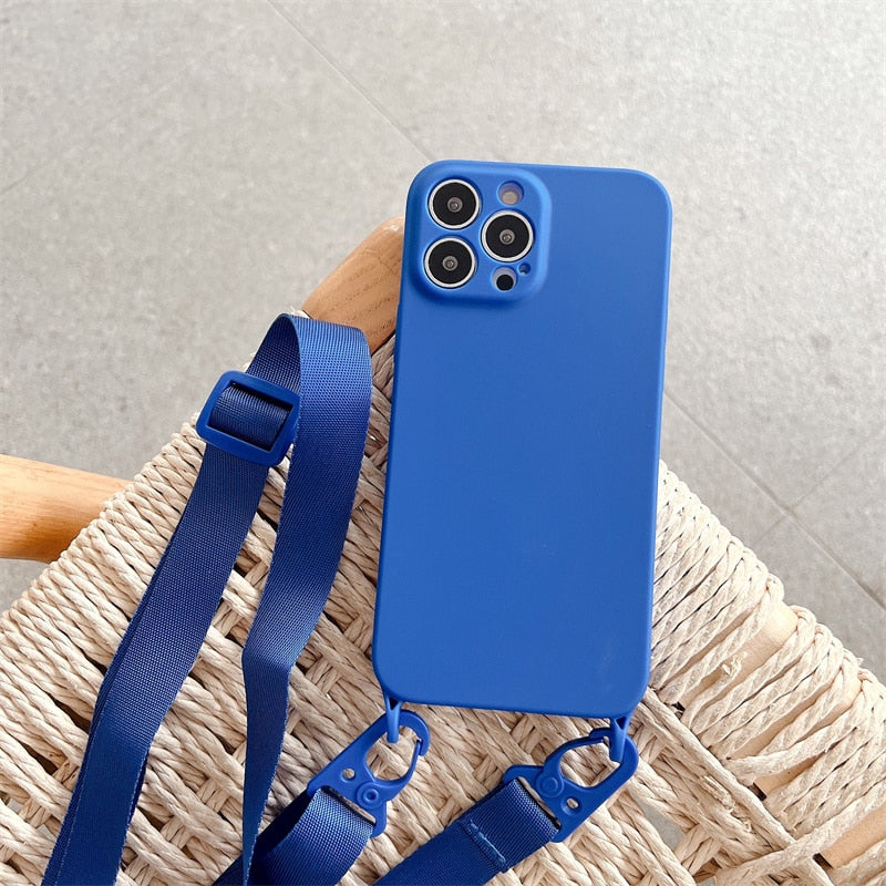 Capa Silicone para Iphone com Cordão Tiracolo