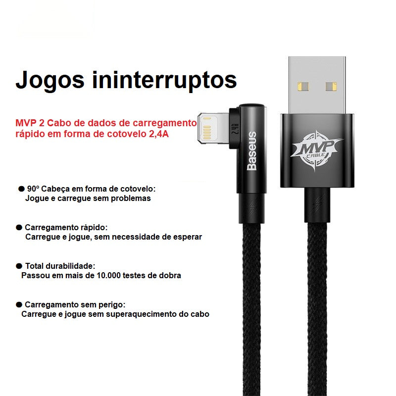 Cabo USB Baseus com cotovelo para Iphone