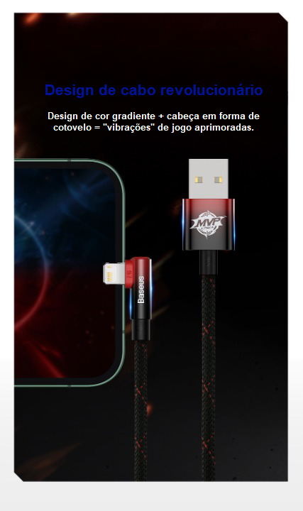 Cabo USB Baseus com cotovelo para Iphone