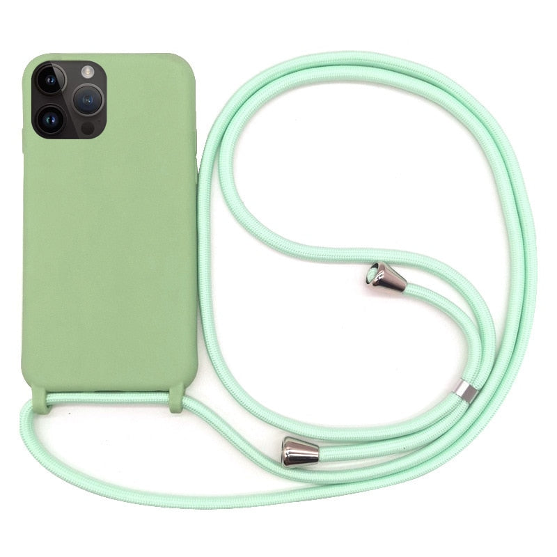 Capa Silicone Soft para Iphone com Alça Ajustável